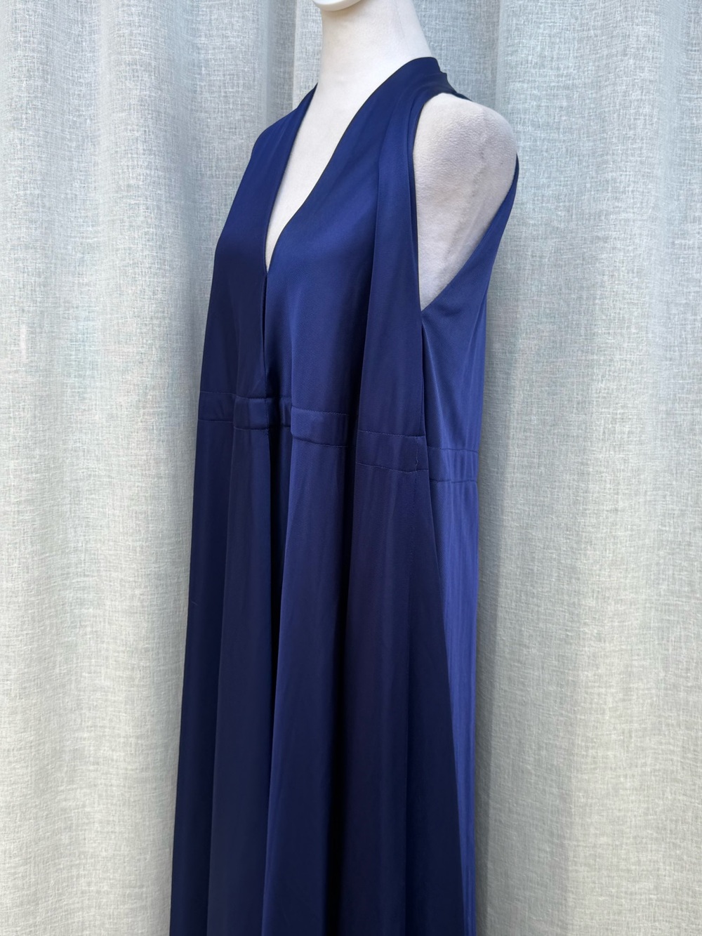 1970 dark Blue maxi flowy trapeze dress